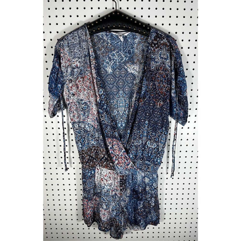 BCBGENERATION wrap multi print romper